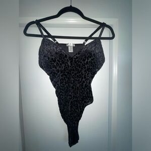 Bozzolo Black Leopard Print Bodysuit